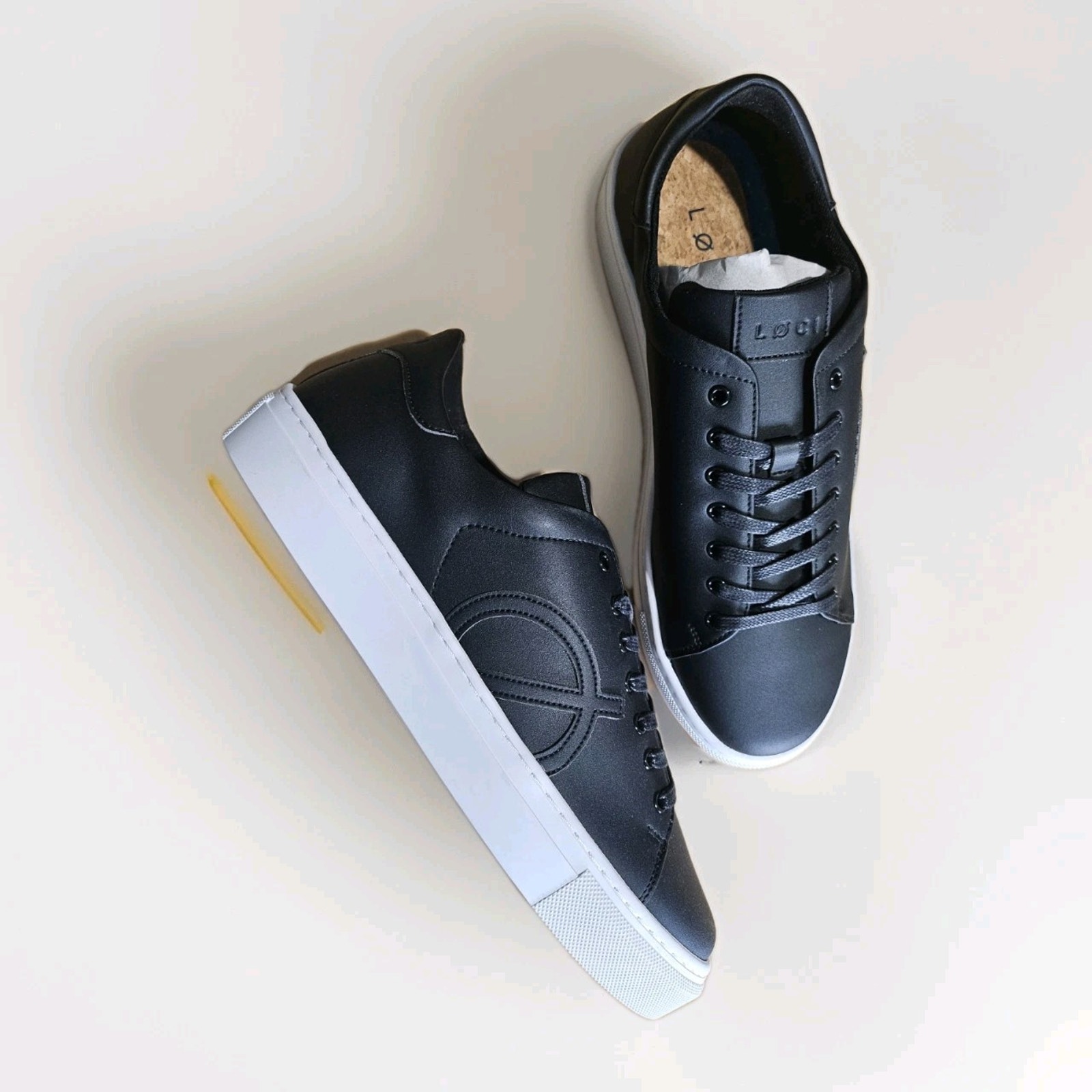 Nwob Lci BlackWhite Vegan Leather Sneakers Never Worn Brand New Size 43
